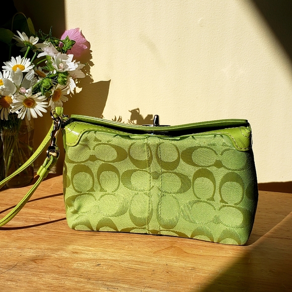 Coach Handbags - Authentic Green Coach Clutch